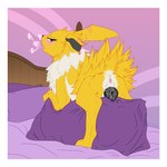 1:1 2022 animal_genitalia animal_pussy anus barndog bed black_pussy blush bodily_fluids border breath butt canid canine canine_genitalia canine_pussy digitigrade eeveelution electricity electrogenesis female feral fur furniture generation_1_pokemon genital_fluids genitals grinding hi_res jolteon lavender_(awes) mammal masturbation nintendo object_humping panting pillow pillow_humping pokemon pokemon_(species) pussy quadruped solo sparks vaginal_fluids white_body white_border white_fur yellow_body yellow_fur