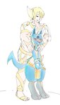 absurd_res blush blush_lines duo generation_4_pokemon hi_res holowear_(pokemon) human interspecies lucario male male/male mammal nintendo pokemon pokemon_(species) pokemon_unite pokephilia ruins_style_lucario shy tapirclip tongue tongue_out volo_(pokemon)