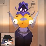 1danielscott 5_fingers :3 absurd_res anthro anthro_on_anthro bear belly big_breasts black_body breasts bulging_smiley_shirt_meme calico_cat clothing domestic_cat duo ear_piercing epic_games facial_scar felid feline felis female female/female female_anthro fingers fortnite fur genitals glistening glistening_body glistening_eyes hat hat_only headgear headgear_only headwear headwear_only hi_res mammal meow_skulls mostly_nude piercing purple_belly purple_body purple_breasts purple_eyes purple_fur pussy raven_team_leader scar simple_background smile solo wide_hips