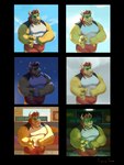 anthro athletic_wear belly biceps big_pecs bottomwear bowser bulge clothing cloud cloudy_sky eyebrows fangs grocery_store hair hi_res horn koopa male male/male mario_bros market muscular night nintendo patadeperro pecs scalie seductive shorts sky skyscape smile solo standing sunny teeth