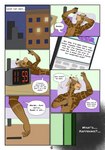 animated animated_comic anthro bedroom big_pecs cellphone clock comic dialogue electronics giraffe giraffid hi_res holding_object holding_phone horn male mammal night ossicone pecs phone proxol_(artist) short_playtime sleeping solo text