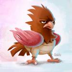 1:1 2016 ambiguous_gender avian beak bird digital_media_(artwork) digital_painting_(artwork) feathered_wings feathers feral generation_1_pokemon nintendo pokemon pokemon_(species) solo spearow tsaoshin wings