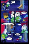 absolutedream absurd_res asriel_dreemurr boss_monster_(undertale) bovid caprine child comic dialogue door english_text frisk_(undertale) hi_res human lizard mammal monster_kid raining reptile scalie soaked text umbrella undertale undertale_(series) young