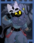 Rating: s
ID: 5595037
Date: 2025-05-24 13:46:06 -0400
Status: active
Score: 13
2021 ;3 anthro biped black_body black_fur black_tail blue_bottomwear blue_clothing blue_hood blue_pants bottomwear breasts cargo_pants clothed clothing detailed_background domestic_cat eyelashes felid feline felis female front_view fur furgonomic_headwear furgonomics gesture green_clothing green_topwear hand_gesture hi_res looking_at_viewer mammal navel one_eye_closed pants portrait sakanagashima solo tail three-quarter_portrait topwear v_sign white_mask wink wraps wrist_wraps yellow_eyes post #5595037