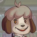 1:1 animal_crossing brown_body brown_fur canid canine canis digby_(animal_crossing) digital_media_(artwork) domestic_dog fur headshot_portrait icon low_res male mammal newd nintendo open_mouth portrait proud reaction_image shih_tzu smile solo sparkles sparkling_eyes toy_dog