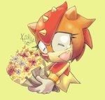 Rating: s
ID: 4375642
Date: 2023-10-26 18:27:10 -0400
Status: active
Score: 32
2023 5_fingers anthro biped bodily_fluids bouquet brown_body classic_sonic_(universe) clothing eyelashes female fingers flower flower_bouquet girdled_lizard gloves green_background half-length_portrait handwear hi_res holding_bouquet holding_flower holding_object kayllacat lizard multicolored_body orange_body plant portrait reptile scalie sega simple_background smile solo sonic_superstars sonic_the_hedgehog_(series) spikes spikes_(anatomy) sungazer_(lizard) tears trip_the_sungazer post #4375642