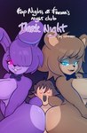 absurd_res anthro bear big_breasts big_butt blue_eyes bonnie_(cally3d) bonnie_(fnaf) bow_tie breasts buckteeth butt commodu english_text female five_nights_at_freddy's floppy_ears freckles freddy_(fnaf) fredina's_nightclub fredina_(cally3d) group hi_res human lagomorph leporid male male/female mammal nude one_eye_obstructed pink_eyes rabbit scottgames scut_tail short_tail tail teeth text trio