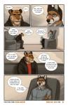 2019 anthro canid canine chair clothed clothing comic dialogue douglas_kim duo english_text eyewear facial_hair felid fox furniture glasses hi_res hoodie looking_aside looking_at_another ludwig_(kimmykun) male mammal nathan_(kimmykun) open_mouth pantherine purple_eyes sofa speech_bubble text therapy tiger topwear url