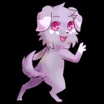 1:1 2015 absurd_res alpha_channel ambiguous_gender anthro biped black_nose digital_media_(artwork) espurr eyebrows flavia-elric floppy_ears fluffy fluffy_tail fur generation_6_pokemon grey_body grey_fur hi_res nintendo open_mouth open_smile pink_eyes pokemon pokemon_(species) smile solo standing tail tongue