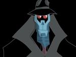 4:3 black_background bust_portrait clothed clothing fully_clothed hat headgear headwear hi_res looking_at_viewer machine not_furry portrait robot samurai_jack simple_background singleton solo