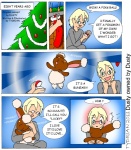 buneary christmas comic dusty's_poke'adventure dusty_(dusty) english_text female generation_4_pokemon holidays human lagomorph male mammal nintendo pokeball pokemon pokemon_(species) text tydrian