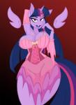 2017 anthro big_breasts breasts cleavage clothed clothing equid equine female friendship_is_magic hasbro horn jrvanesbroek licking licking_lips licking_own_lips mammal my_little_pony mythological_creature mythological_equine mythology self_lick smile solo tongue tongue_out twilight_sparkle_(mlp) winged_unicorn wings