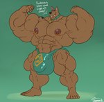 2024 abs anthro big_muscles big_nipples body_hair brown_body bulge canid canine canis chest_hair clothing collar detailed_bulge dialogue domestic_dog english_text flexing flexing_bicep flexing_both_biceps genital_outline great_dane hanna-barbera hi_res huge_muscles hyper hyper_muscles male mammal mastiff molosser muscular muscular_anthro muscular_male navel nipple_piercing nipples pecs piercing scooby-doo scooby-doo_(series) simple_background solo speech_bubble text underwear uniparasite