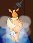 absurd_res accidental_vore alphabetabc anal anal_vore anthro bathing belly big_butt body_in_anus butt colored duo eeveelution female flareon generation_1_pokemon hi_res nintendo nude partially_inside pokemon pokemon_(species) rear_view shower shower_head showering showering_together size_difference steam vore wet