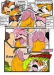 amy_rose anthro badger canid canine comic dialogue english_text erection eulipotyphlan fellatio female fox genitals greenhill group group_sex hedgehog kissing licking male male/female mammal miles_prower mustelid musteline oral penile penis penis_kissing penis_lick sega sex sonic_boom sonic_the_hedgehog_(series) speech_bubble sticks_the_jungle_badger text threesome tongue tongue_out trio