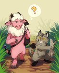 Rating: s
ID: 5131816
Date: 2024-10-22 09:26:47 -0400
Status: active
Score: 14
2020 2_horns ambiguous_gender anthro bag biped black_eyes blue_eyes bovid caprine clenched_teeth day digital_media_(artwork) domestic_cat duo eyebrows felid feline felis flaaffy flavia-elric fluffy fluffy_tail fur galarian_form galarian_meowth generation_2_pokemon generation_8_pokemon grass grey_body grey_fur hi_res holding_map hooves horn looking_at_another mammal map nails neck_tuft nintendo open_mouth outside paws pink_body plant pokemon pokemon_(species) pupils question_mark regional_form_(pokemon) shadow sharp_teeth sheep speech_bubble standing tail teeth tongue tuft whiskers white_sclera yellow_sclera post #5131816