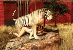 3d_(artwork) all_fours bestiality chi' digital_media_(artwork) doggystyle duo felid female female_on_feral feral from_behind_position fur human human_on_feral interspecies leucistic male male/female male_on_human mammal pantherine quadruped realistic_feral sex tail tiger