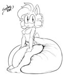 anthro big_diaper breasts diaper eulipotyphlan excessive_feces feces feet female hedgehog huge_diaper hyper hyper_feces hyper_soiling looking_at_viewer mammal monochrome sitting sitting_on_diaper soiling solo sophie_(argento) sophiepoof tail