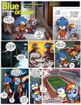 anthro arena comic dialogue english_text equid equine eulipotyphlan female feral friendship_is_magic guard hasbro hedgehog hi_res horse human male mammal my_little_pony mythological_creature mythological_equine mythology nauyaco orange_jumpsuit pegasus pony prison prison_uniform rainbow_dash_(mlp) sega sonic_the_hedgehog sonic_the_hedgehog_(series) speech_bubble text wings