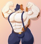 abs absurd_res anthro barazoku biceps big_pecs bulge calico_cat digital_media_(artwork) domestic_cat epic_games felid feline felis fortnite fur hi_res looking_at_viewer luvian_art male mammal meowscles muscular muscular_anthro muscular_male nipples pecs simple_background smile solo tail