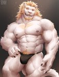 2020 abs absurd_res anthro areola arm_tuft armpit_hair artist_logo barazoku beard biceps big_biceps big_deltoids big_forearm_muscles big_muscles big_pecs biped black_clothing black_jockstrap black_lips black_underwear blocky_snout blonde_armpit_hair blonde_beard blonde_body_hair blonde_chest_hair blonde_eyebrows blonde_facial_hair blonde_hair blonde_pubes blonde_sideburns body_hair broad_shoulders brown_claws bulge chest_hair claws clothed clothing deltoids digital_media_(artwork) digital_painting_(artwork) elbow_tuft eyebrows facial_hair felid finger_claws forearm_muscles front_view fur grey_areola grey_nipples hair hand_on_hip hi_res humanoid_hands inner_ear_fluff jockstrap kemono light light_armpit_hair light_beard light_body light_body_hair light_chest_hair light_ears light_eyebrows light_facial_hair light_fur light_hair light_inner_ear light_inner_ear_fluff light_pubes light_sideburns light_tail light_tuft lighting lion lips logo long_hair long_tail looking_at_viewer male male_anthro mammal monotone_beard monotone_body monotone_facial_hair monotone_fur monotone_hair monotone_inner_ear monotone_sideburns monotone_tail muscular muscular_anthro muscular_arms muscular_legs muscular_male muscular_thighs navel nipples obliques open_mouth open_smile pantherine pecs physen pink_inner_ear pink_nose pink_tongue pinup portrait pose pubes pupils quads round_ears serratus shaded sharp_teeth sideburns signature simple_background skimpy small_claws smile smiling_at_viewer snout solo standing tail teeth thick_neck three-quarter_portrait tongue topless topless_anthro topless_male trapezius triceps tuft underwear underwear_only watermark wavy_tail white_body white_ears white_fur white_inner_ear_fluff white_tail white_tuft yellow_eyes