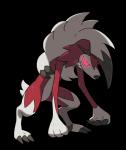 2016 alpha_channel ambiguous_gender anthro canid canine generation_7_pokemon hi_res hunched_over lycanroc mammal midnight_lycanroc nintendo official_art pokemon pokemon_(species) simple_background solo transparent_background unknown_artist