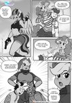 anthro anthrofied applejack_(mlp) comic dialogue earth_pony english_text equid equine female friendship_is_magic gun handgun hasbro hi_res horse mammal monochrome my_little_pony mythological_creature mythological_equine mythology pegasus pia-sama pinkie_pie_(mlp) pony rainbow_dash_(mlp) ranged_weapon text weapon wings