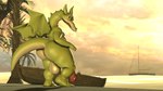 16:9 2024 3d_(artwork) aceydrgn anthro anthrofied back_wings balls beach big_balls big_butt big_penis biped boat butt countershading cuphead_(game) digital_media_(artwork) dragon genitals green_body grim_matchstick hi_res huge_balls huge_penis humanoid_genitalia humanoid_penis looking_at_viewer looking_back looking_back_at_viewer male male_anthro mythological_creature mythological_scalie mythology nude nude_anthro nude_male outside penis plant rear_view sand scalie sea solo source_filmmaker_(artwork) standing tail tan_body tan_countershading thick_thighs tree vehicle water watercraft wide_hips widescreen wings