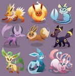 2015 ambiguous_gender brown_body brown_fur canid canine dipstick_tail eevee eeveelution espeon felid feline feral fin flareon forked_tail fur generation_1_pokemon generation_2_pokemon generation_4_pokemon generation_6_pokemon glaceon hi_res jolteon leafeon mammal marine markings nini_(artist) nintendo pawpads paws pokemon pokemon_(species) quadruped ring_(marking) scales sylveon tail tail_fin tail_markings umbreon unusual_anatomy unusual_tail vaporeon