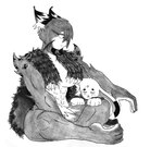 absurd_res accessory ainu_clothing anthro arm_tuft big_ears big_hands buckteeth clothing duo ear_tuft efradraws felid feline female floppy_ears fur graphite_(artwork) hair headband hi_res hug inner_ear_fluff isepo_(efradraws) lagomorph leporid lynx mammal markings meme monochrome nude one_eye_obstructed pencil_(artwork) pupils rabbit short_hair short_tail shoulder_tuft simple_background sketch sleeping solo_focus spots spotted_body spotted_fur tail teeth traditional_media_(artwork) tuft white_background white_body white_fur white_hair yamane_(efradraws)