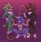 accipitrid accipitriform anthro avian balls bird crouching echidna erection eulipotyphlan genitals glans group hand_on_head hedgehog hi_res jet_the_hawk knuckles_the_echidna male male/male mammal monotreme penis pronounced_browridge sega shadow_the_hedgehog sonic_riders sonic_the_hedgehog sonic_the_hedgehog_(series) uglyskeleton