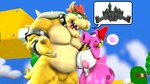 16:9 3d_(artwork) anthro areola big_breasts birdo birdo_(character) bow_accessory bowser breasts butt claws clitoris cobaltapple collar detailed_background digital_media_(artwork) duo feet female genitals grass heart_symbol hi_res humanoid kabalmystic_(artist) koopa male mammal mario_bros muscular nintendo nipples nude outside pink_body plant pussy reptile scalie siphon_(anatomy) smile spikes tail thick_thighs toe_claws tree widescreen