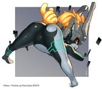 2021 all_fours armor ass_up black_body black_skin butt fangs featureless_crotch female grey_background hair headgear helmet humanoid inviting jack-o'_pose kawakami_rokkaku looking_back markings midna nintendo not_furry open_mouth open_smile orange_hair pose prehensile_hair presenting presenting_hindquarters red_eyes seductive short_stack signature simple_background smile solo spread_legs spreading teeth the_legend_of_zelda twili twilight_princess white_body white_skin yellow_sclera