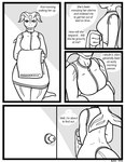 2023 alien anthro big_breasts borisalien breasts cetacean clothed clothing comic dialogue dolphin door english_text female furgonomics hi_res inside mammal marine mixi_(erintheorca) monochrome oceanic_dolphin orca solo text toothed_whale towel wide_hips