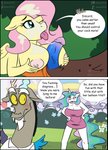 absurd_res amaichix anthro big_breasts blue_penis blush bodily_fluids breast_play breasts chimera cleavage clothed clothing comic cum cum_on_breasts cum_on_face dialogue discord_(mlp) draconequus english_text equid equine erection female fluttershy_(mlp) friendship_is_magic genital_fluids genitals hand_on_hip hasbro hi_res holding_breast horn male male/female mammal my_little_pony mythological_creature mythological_equine mythology one_eye_closed outside pegasus penis princess_celestia_(mlp) profanity sex sweat text titfuck unicorn wings