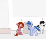 2017 aquest black_hair black_tail blue_body blue_fur blue_hair blue_tail character_request cutie_mark ears_back earth_pony equid equine exclamation_point female feral freckles friendship_is_magic fur group hair hasbro horse jewelry male mammal my_little_pony mythological_creature mythological_equine mythology necklace outside pegasus pink_body pink_fur pivoted_ears pony red_hair red_tail simple_background sitting standing surprise tail trash_can white_background white_body white_fur wings