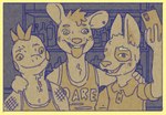 anthro bar canid canine canis chihuahua clothing domestic_dog ear_piercing group hair iguana iguanid lizard male mammal mouse murid murine obrien_(artist) piercing reptile rodent scalie shirt taking_picture taking_selfie tank_top tobias_(obrien) tongue tongue_out topwear toy_dog