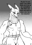 2016 anthro bottomwear clothing comic dragon english_text horn if_hell_had_a_taste male monochrome muscular muscular_male mythological_creature mythological_scalie mythology open_mouth pants reptile scales scalie scar shirt skylar_fidchell solo tail text topwear ventral_scales viroveteruscy