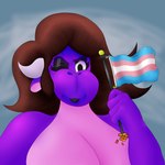 1:1 absurd_res anthro dragon female hi_res lgbt_pride macro mature_female ms.quote ms.quote_(character) mythological_creature mythological_scalie mythology one_eye_closed pride_colors scalie solo transgender_pride_colors wink