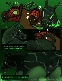 Rating: e
ID: 5580069
Date: 2025-05-17 22:27:19 -0400
Status: active
Score: 48
absurd_res alien animal_genitalia anus anus_focus big_butt bodily_fluids butt comic dialogue drooling duo english_text equid equine equine_anus equine_genitalia face_lick feral genitals glowing glowing_eyes harness hi_res hooves horse_venom hybrid intelligence_loss licking long_tongue male male/male mammal manahallowhound marvel mask mind_break puffy_anus rear_view saliva sharp_teeth speech_bubble spider-horse_(manahallowhound) spider-man_(series) surprise surprised_expression symbiote teeth text tongue post #5580069