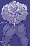 2:3 a0nmaster absurd_res angry anthro beard big_bulge big_muscles big_pecs big_penis bottomwear bulge clothing facial_hair felid feline genitals grey_sweatpants hair hi_res huge_bulge huge_muscles huge_pecs huge_penis hyper hyper_bulge hyper_genitalia hyper_muscles hyper_pecs hyper_penis hypnosis hypnotic_eyes iggy_(a0nmaster) lion long_hair male mammal mature_male mind_control muscular muscular_anthro muscular_male pantherine pants pecs penis serious solo sweatpants