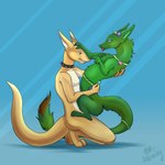 1:1 ambiguous_gender anthro collar duo feral fish hand_on_head hi_res kellsmiley lizard long_tail male marine nude paws reptile scalie shark size_difference smile tail tongue wide_hips zorgoia