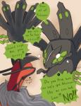 ambiguous_gender angry dialogue digital_media_(artwork) duo english_text feral generation_6_pokemon hi_res legendary_pokemon nintendo pokemon pokemon_(species) simple_background text vavacung yveltal zygarde zygarde_50_forme