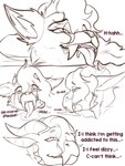 absurd_res after_orgasm after_transformation ahegao alternate_species anthro big_ear bodily_fluids canid canine canis comic confusion dialogue digital_media_(artwork) dizzy english_text fangs fox front_view fur growing growth gynomorph hair hashi_(sralivewolfox) heat_(temperature) hi_res horn horn_growth hybrid intersex kiunata kobold looking_pleasured low-angle_view lying mammal mid_transformation on_front open_mouth orgasm orgasm_face page_number sabertooth_(anatomy) saliva scalie side_view simple_background sketch smile solo species_transformation speech_bubble sralivewolfox teeth text tongue tongue_out transformation transformation_sequence wolf