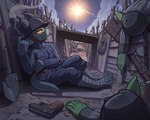Rating: q
ID: 5583040
Date: 2025-05-19 02:56:19 -0400
Status: active
Score: 39
5:4 anthro armor belt blood blue_eyes bodily_fluids broken_horn clothing combat_helmet corpse digitigrade feet goblin goobone green_body gun handgun headgear helmet hi_res horn kobold male military military_uniform outside pistol ranged_weapon revolver rifle scalie shovel sitting soldier solo tools trench trench_warfare uniform warrior weapon world_war_1 wounded yellow_sclera post #5583040