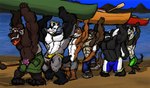 2017 abs anthro badger barefoot beard belly biped black_body black_fur black_nose blonde_hair blue_bottomwear blue_clothing blue_pants bottomwear brown_body brown_fur canoe cleaning_tool closed_smile clothed clothing dipstick_tail domestic_ferret eyes_closed facial_hair feather_duster feet fluffy fluffy_tail fur green_bottomwear green_clothing green_pants grey_body grey_bottomwear grey_clothing grey_fur grey_pants group gulonine hair holding_cleaning_tool holding_feather_duster holding_object kctk male male/male mammal markings mephitid mouth_closed multicolored_body multicolored_fur muscular muscular_anthro muscular_male mustelid musteline navel oar on_one_leg orange_hair otter pants pants_only raised_arms raised_tail shadow skunk smile snickering speedo speedo_only standing swimwear tail tail_markings tail_tickle teeth tickle_fetish tickling tickling_armpits tickling_belly tickling_navel tickling_nose tickling_sides tickling_thighs topless true_musteline vehicle water watercraft weasel whiskers white_body white_fur white_tail_tip wolverine yellow_clothing yellow_speedo yellow_swimwear