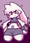 annoyed anthro athletic_wear beauty_battle_bunny clock command_master_(game) embarrassed female flustered hi_res humanoid kurohaneco lagomorph low-angle_view mammal navel navel_piercing piercing solo spats sportswear watch