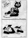 1997 4_toes anthro barefoot black_and_white claws clothing comic curling_toes feet female james_m_hardiman lori_(jmh) mammal mephitid monochrome onyx_(jmh) pawpads sibling_(lore) sister_(lore) sisters_(lore) skunk soles toes traditional_media_(artwork) young young_anthro