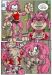 absurd_res amy_rose amy_rose_the_werehog anthro areola black-rat breasts clothing comic english_text eulipotyphlan fangs female growth hedgehog hi_res mammal muscle_growth nipples sega sonic_the_hedgehog_(series) sonic_unleashed teeth text torn_clothing transformation werecreature wereeulipotyphlan werehog