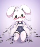 Rating: s
ID: 4966566
Date: 2024-08-05 21:25:10 -0400
Status: active
Score: 40
2024 abstract_background ahoge anthro black_eyes blank_expression blush blush_lines breasts clothing coat dated eyewear female fur glasses hair head_tilt hi_res kemono lab_coat lagomorph leporid mammal math name_tag one-piece_swimsuit pose rabbit rectangular_glasses red_eyewear red_glasses school_swimsuit signature simple_eyes solo swimwear thigh_belt topwear vial white_body white_fur young young_female zeru_(ma) post #4966566
